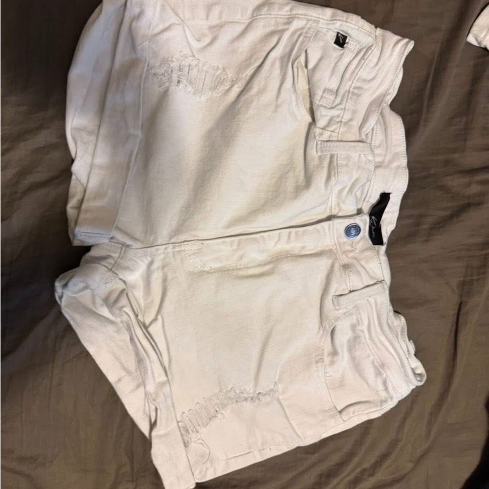 KanCan Women's White Jean Shorts